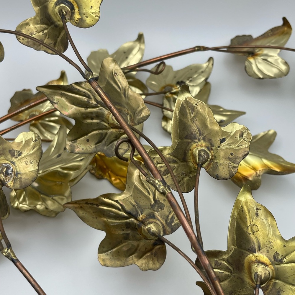 Vintage Brass MCM Ivy Hanging Decor - Qty 2 - Picture 3 of 3